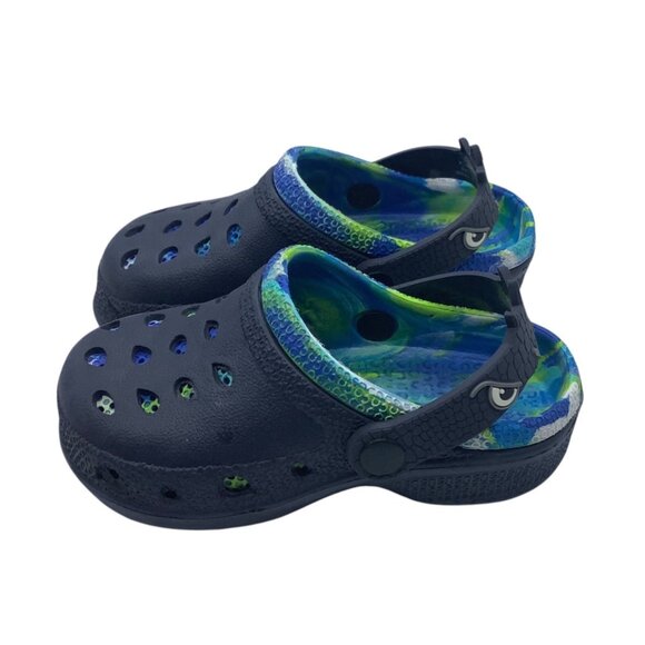 Capelli New York Navy Dragon Crocodile Clogs Strap Kid Child Size 10 - Picture 1 of 6
